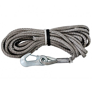 DYNA fiber rope gray with sewn-in load hook Ø 8 mm, length 10 m