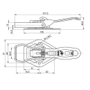 Closure with bracket & safety device, lockable, galvanized