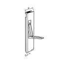 Drop side locks with stop, anodized aluminum 300 mm height, left