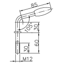 T-handle for clamp tube Ø 48 mm