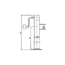 Support foot with crank, galvanized, tube Ø 60 x 4 mm square A 415 mm, B 280 mm, stroke 240 mm