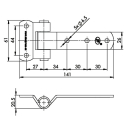 SPP - door hinge, ZW-02.106, 141 mm