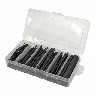 Shrink tubing sections black 170 pcs.