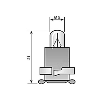 Plastic base lamp 24V 1.2W brown EBS R6