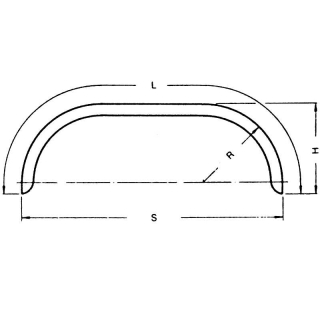 Double axle mudguard profile 12/40 B220 R375 L1980 S1550 H375