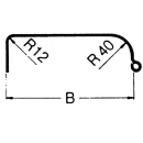 Single-axis mudguard profile 12/40 angular base angular base B260 L1240 S800 H370