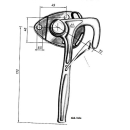 Angle lever lock size 1, length 180 mm, right-hand design - galvanized