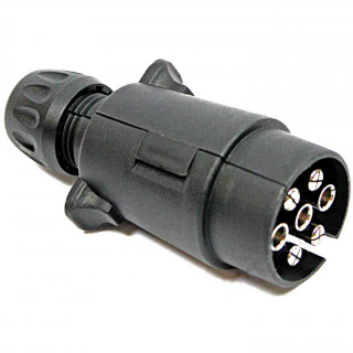 7-pin plug, 1 x cable entry, flat connector, plastic