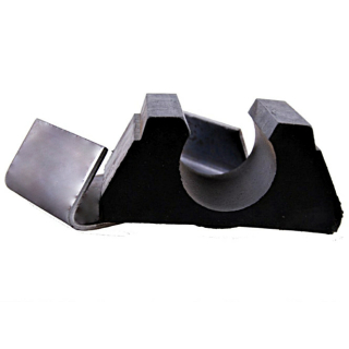 Flat tube holder Ø 35 mm, raw lower part, rubber inner part