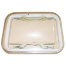 Roof hatch without protective grille, clear glass