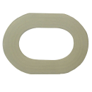 Plastic washer for oval eyelets, transparent