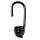 Spiral hook for 6 mm rope, black, plastic coated