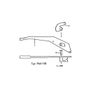 Peitz hand brake lever PAV-SR bolt X dimension 21 mm, L 370mm