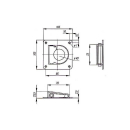 Lashing trough, with ring and return spring 105 x 105 mm, 800 daN