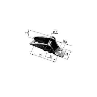 Bearing shoes height 17 mm, length middle hole - with hole 51 mm, width 13 mm