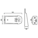 Hanging bracket for Flexipoint I and Squarepoint, straight 150 mm long.