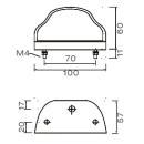 Regpoint license plate light with cable, 500 mm long, 2-pin with plug connector.