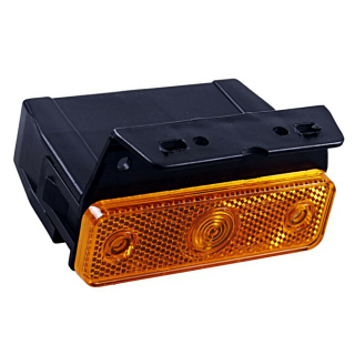 Sidepoint side marker light, yellow surface-mounting with 90° angle bracket, l